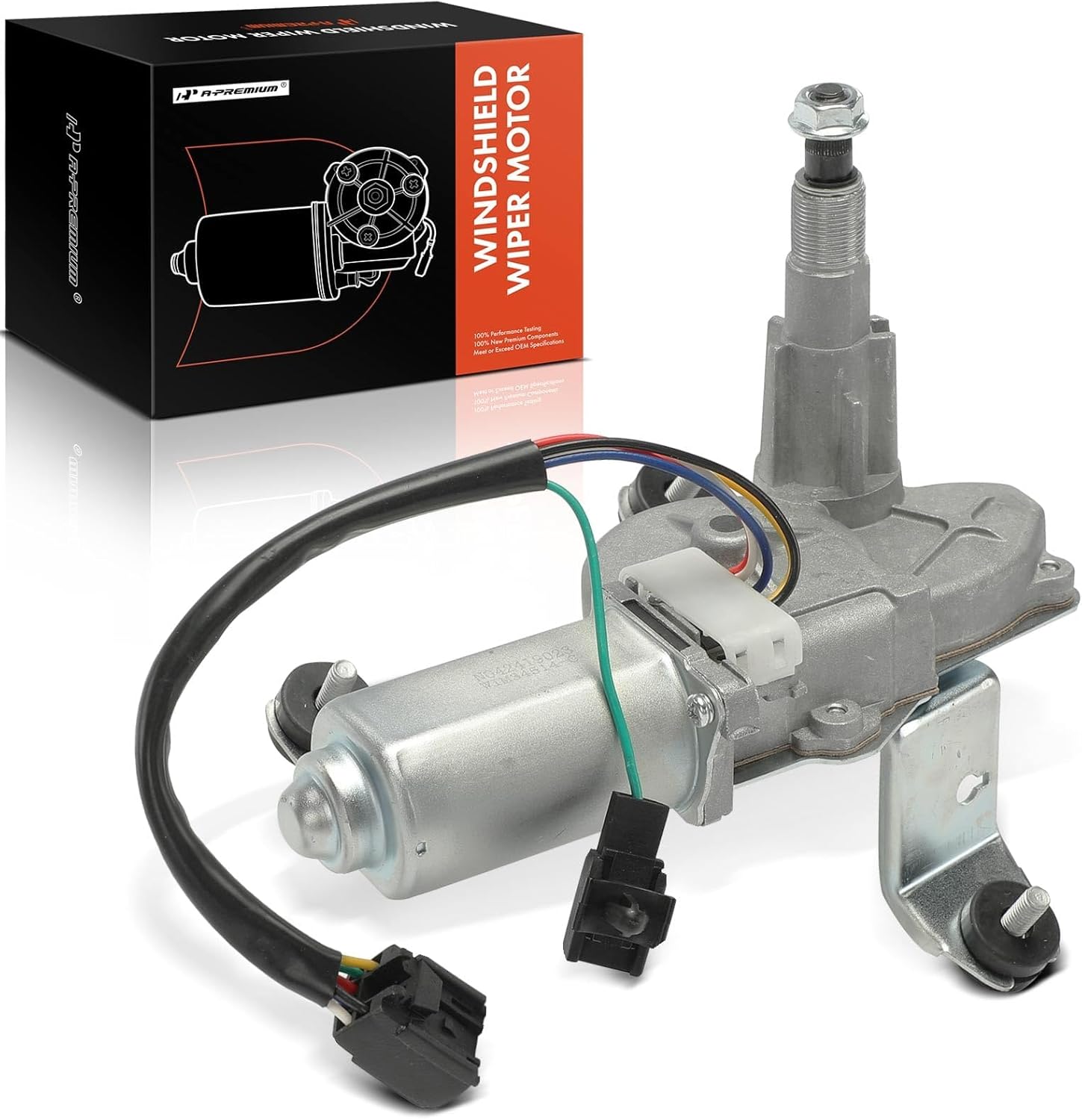 A-Premium Rear Windshield Wiper Motor Compatible with Hyundai Santa Fe 2001 2002 2003 2004 2005 2006, 6-Pin