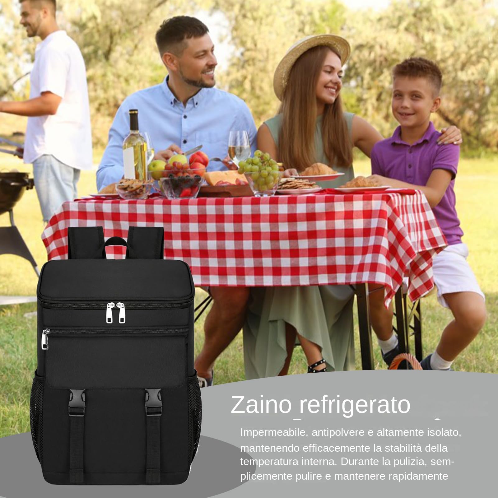 Zaino Termico Frigo | Borsa Frigo Pranzo - Borsa Termica Impermeabile per Escursionismo Ciclismo Spiaggia Viaggio Picnic Camping Commute Giornaliero