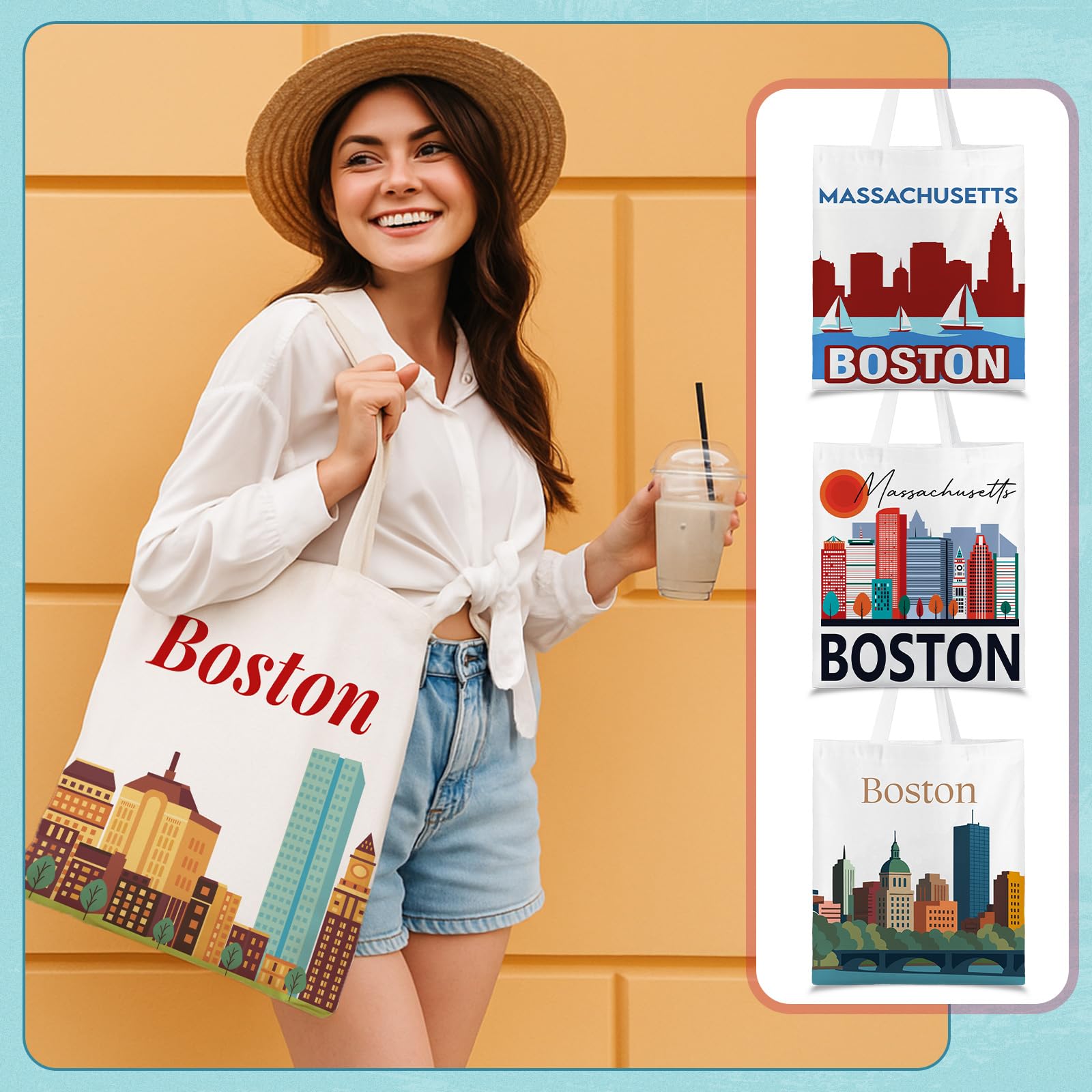 Paterr 9 Pcs City Souvenirs Gifts New York Tote Bag Bulk San Francisco Canva Tote Boston Chicago Souvenirs for Women Travel