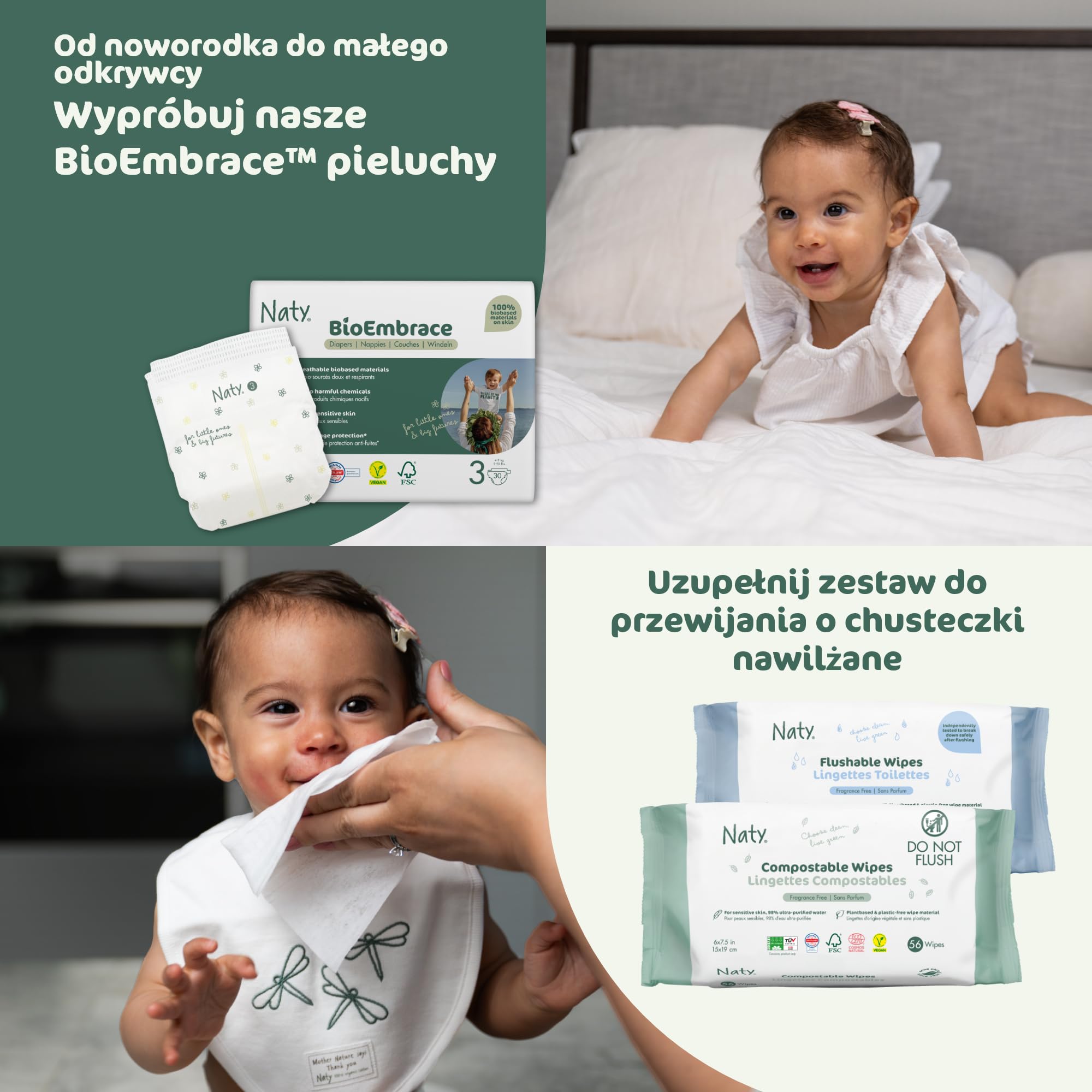 Naty Baby Foam Wash 240ml – Bez Łez, Bezzapachowy, 98% Pochodzenia Naturalnego, Wegański, Certyfikowany COSMOS Natural, Przetestowany dla Skóry Wrażliwej, Bez SLS, Pieniący się Środek Myjący