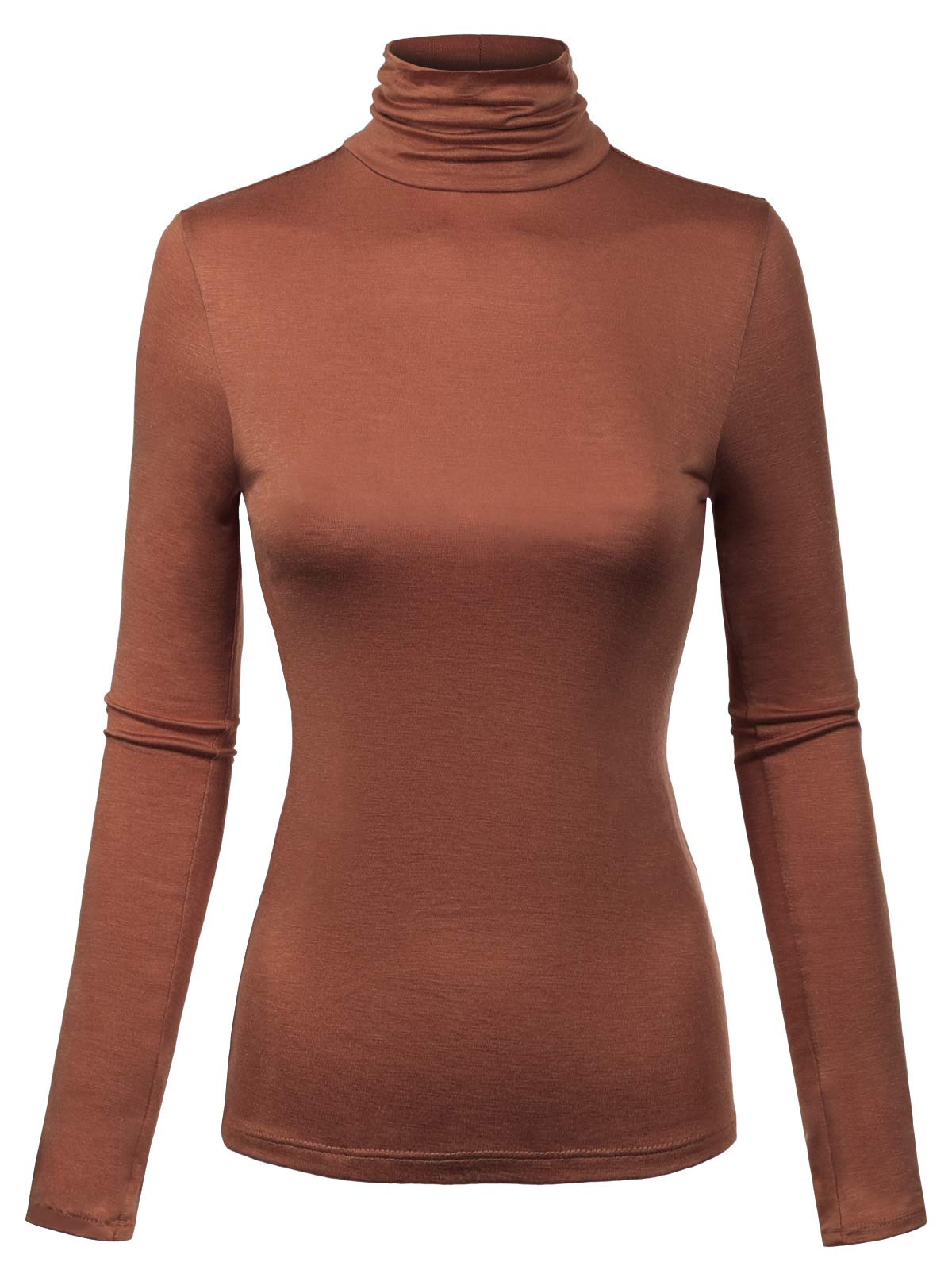 MixMatchy Women's Slim Lightweight Long Sleeve Pullover Turtleneck Mock Shirts Base Layer Undershirts Active Tops