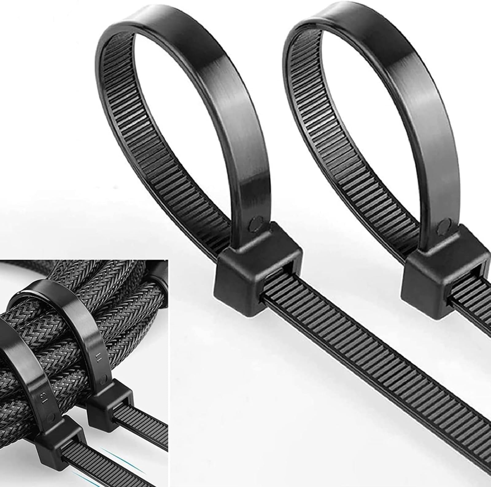 Cable Zip Ties,Black (150 mm x 2.5 mm,6" inch,Pack of 100)Multi-Purpose Self-Locking Nylon Teeth Grip Cable Ties Cord Management Ties,Plastic Ties for Home,Office,Garden,Workshop.
