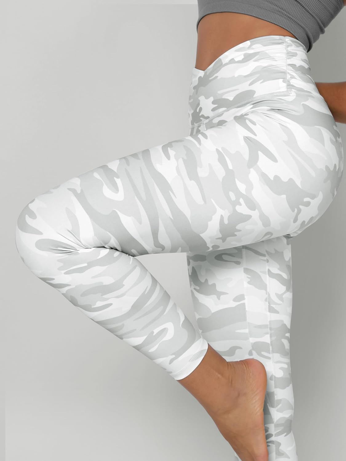 ODODOS Women's Cross Waist Yoga Leggings with Inner Pocket, 23"/25"/28" Gathered Crossover Workout Yoga Pants - Image 5