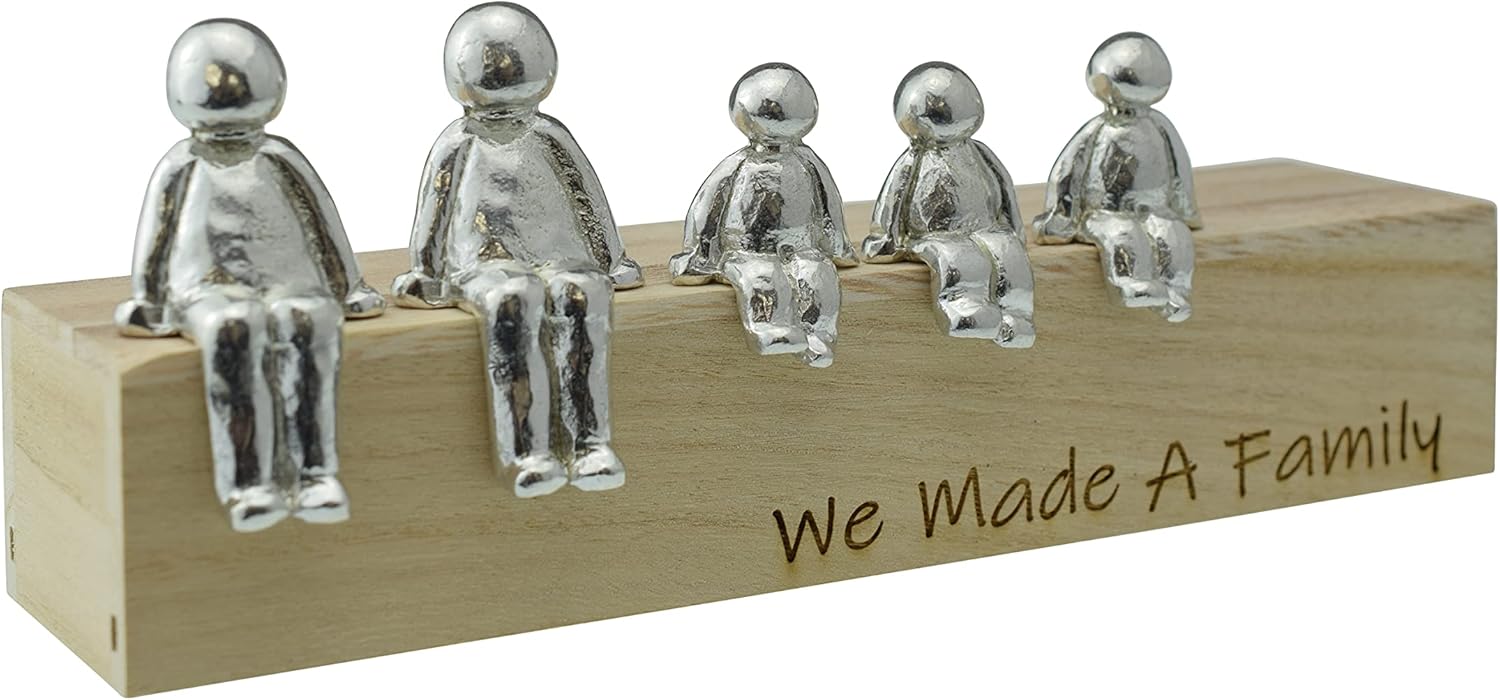 We Made A Family Ornament - Choose Your Family Combination (3 children) Box & Woodgrain May Vary