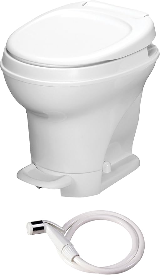 AquaMagic V RV Toilet Pedal Flush with Hand Sprayer / High