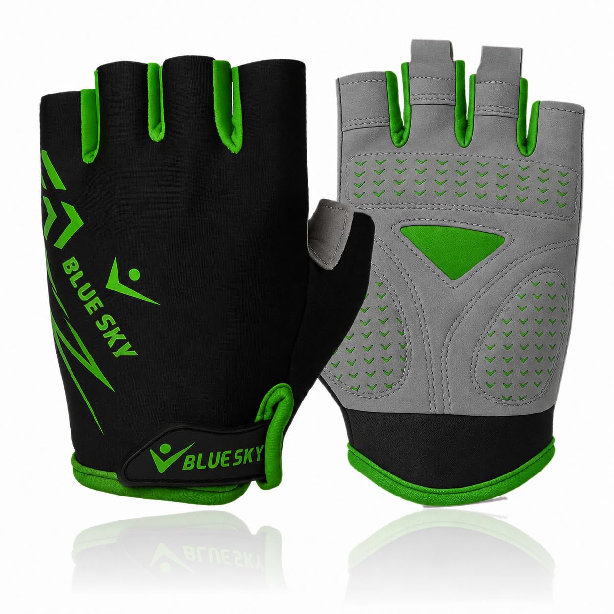 Cycling Gloves for Men And Women Half Finger Gel Padded Bike Gloves with Anti-Slip Grip Breathable Summer MTB Gloves for Road Cycle Mountain Biking Gym & Fitness Riding Gloves (Neon Green & Black, XL)