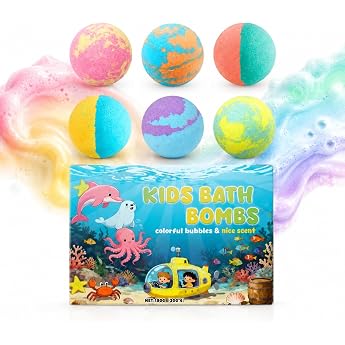 Bath Bombs Children with Surprise 6 Pieces Bath Bombs Gift Set Bath Additive Children & Women Bath Foam with Fragrance and Colour Bath Bomb Gift for Girls Mum Girlfriend Birthday