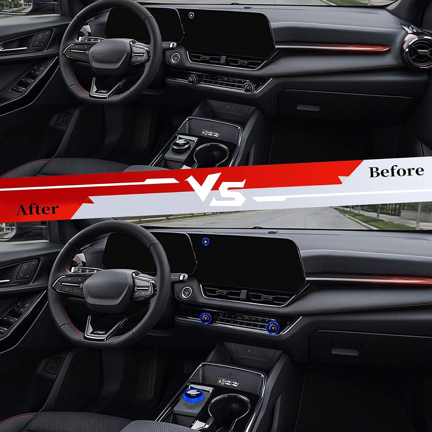 AC Volume Shift Knob Cover for Chevrolet Chevy Equinox 2025 2026 Interior Accessories Dashboard Cover 4WD Air Conditioner Switch Decor Trim (Blue)