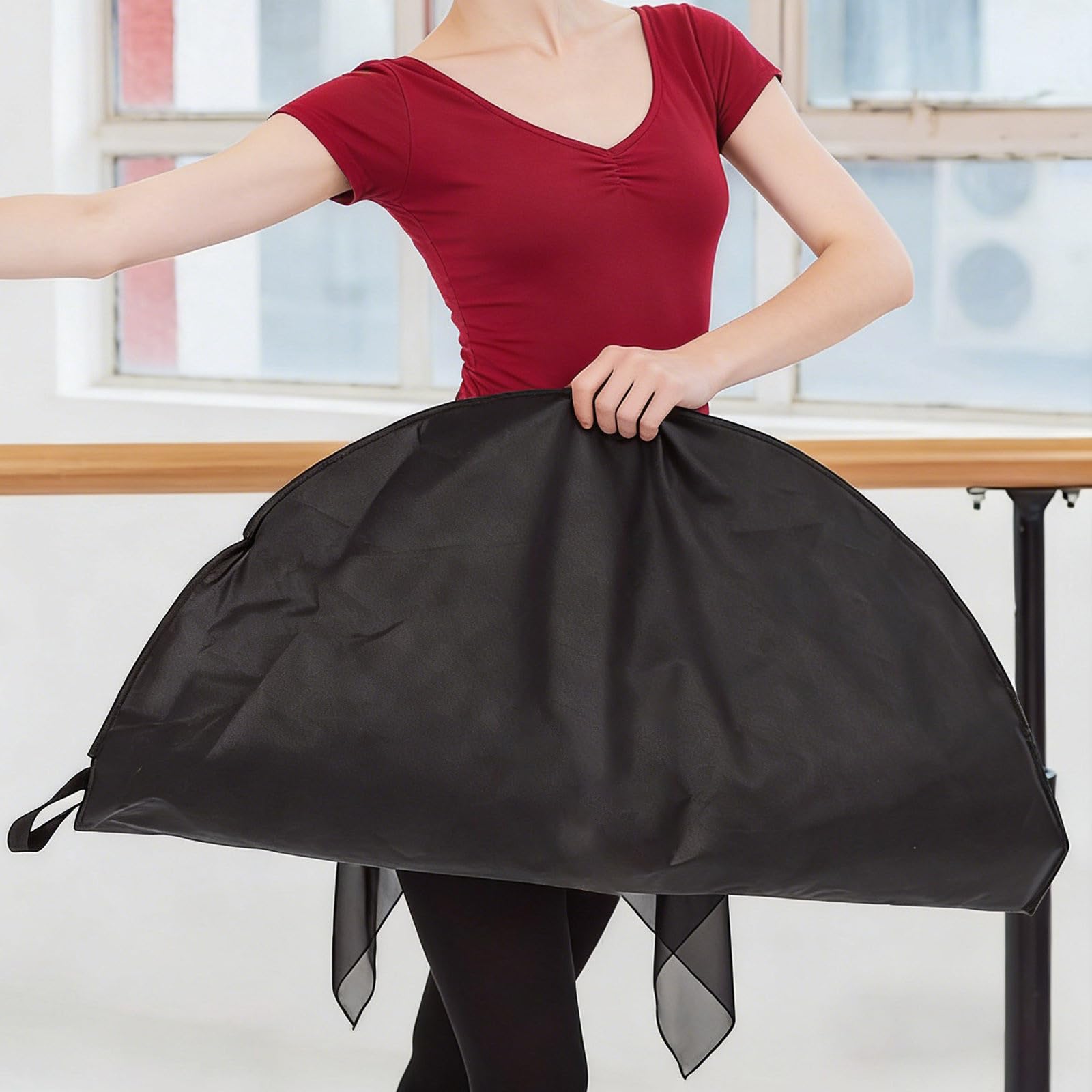Borsa per tutù da balletto, organizer per gonne e prove di danza, porta abiti portatile con tracolla per scarpe da punta, gonna da ballo e accessori (rosa)
