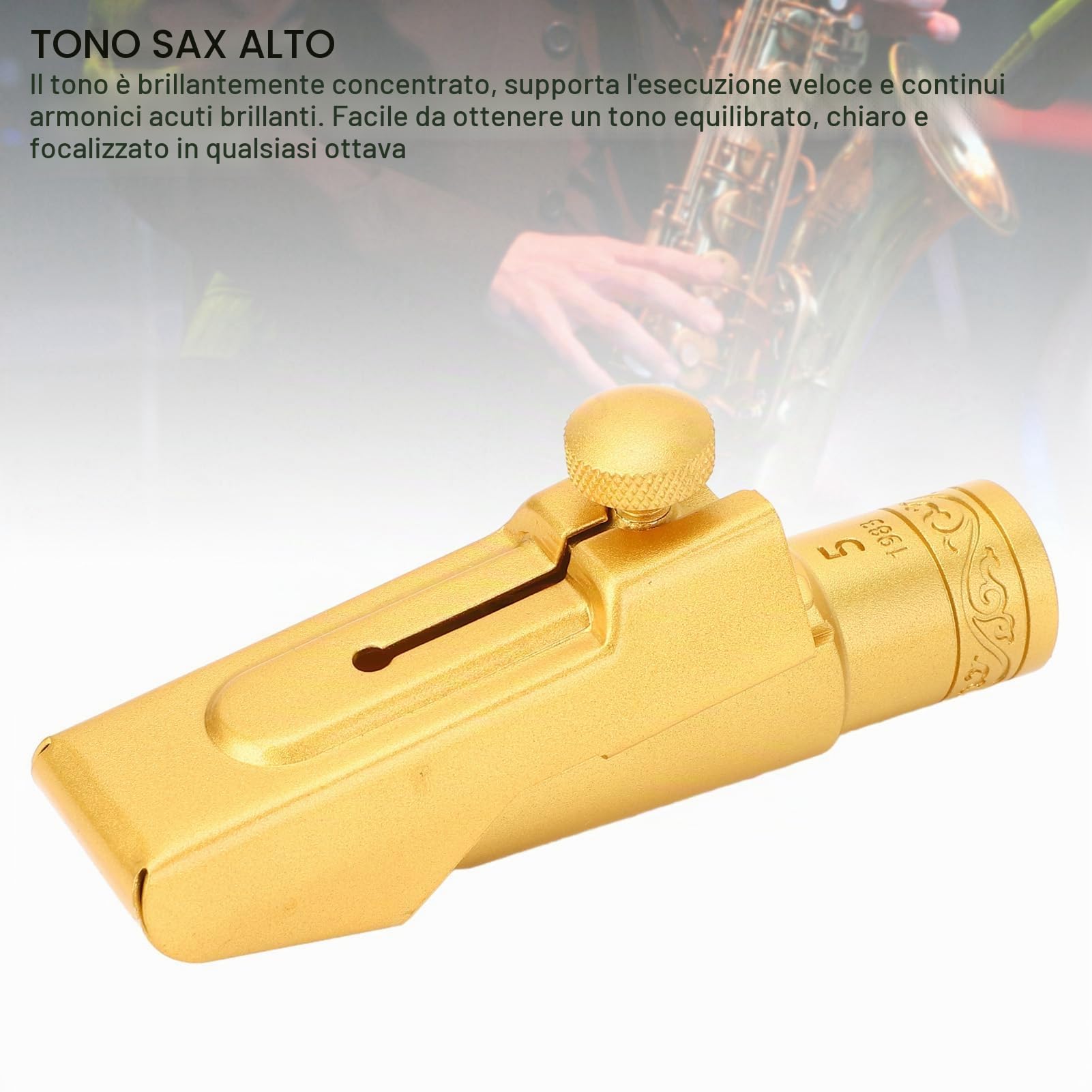 Bocchino con Sax in Metallo in Ottone 5C per Sassofono Facile da Ottenere un Tono Equilibrato con un Volume Potente Volume di Supertonestri Alti Adatti a Professionisti e Metallo per