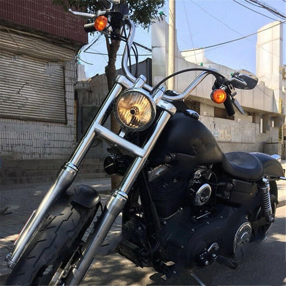 kierownica motocyklowa 22mm bardzo wysoki motocykl uchwyt do skutera rower retro Bobber Chopper Cruiser Dyna Softail kierownica Vintage kierownice motocyklowe(Chrome)