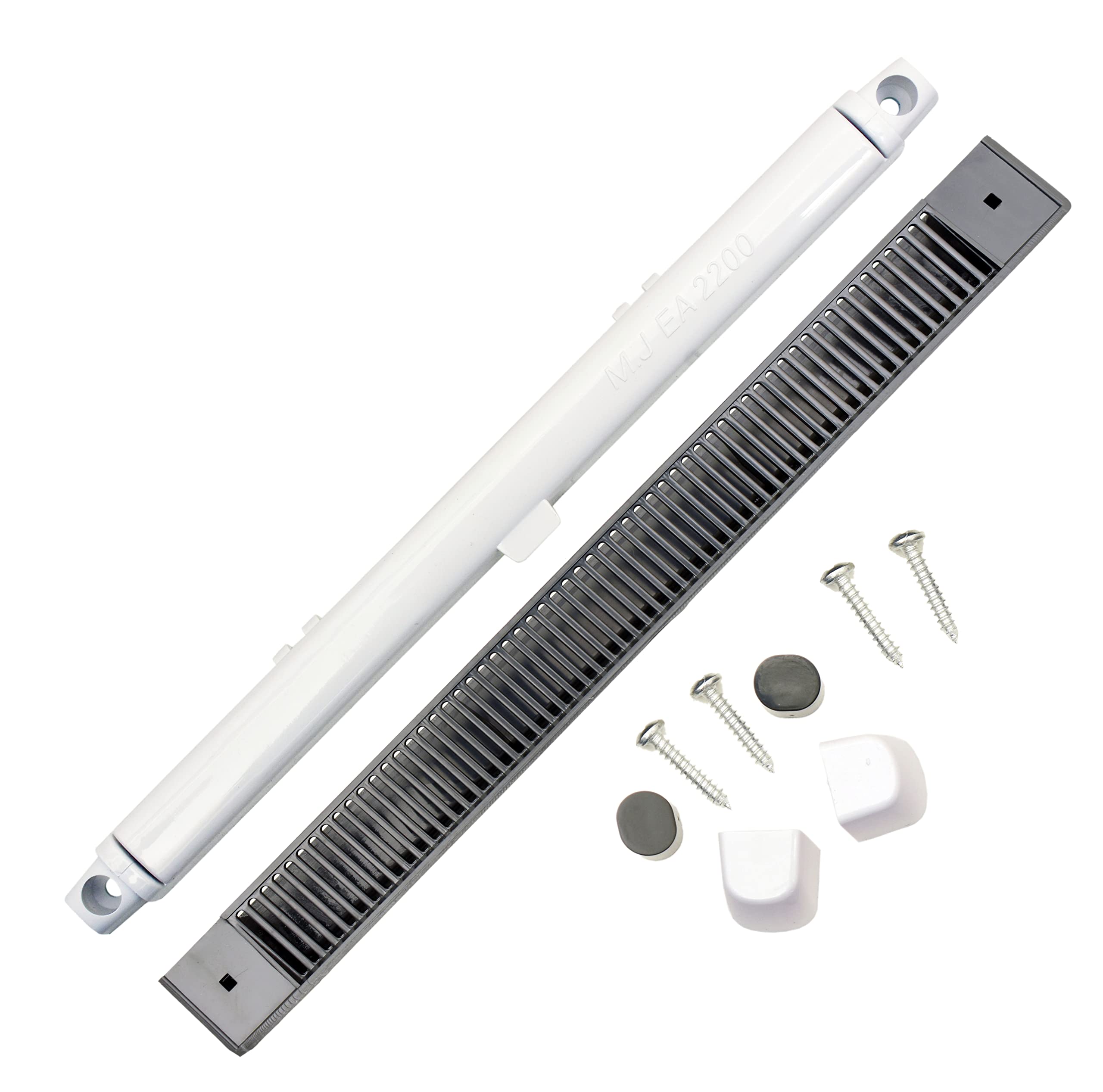 M.J 264mm EA2200 MJ2000 Trickle Slot Vent for uPVC, Timber, Vinyl and Aluminium Window Prevents Condensation, Damp & Mould by Air Ventilation Adjustable Flap (1, White Inside Grey Outside)