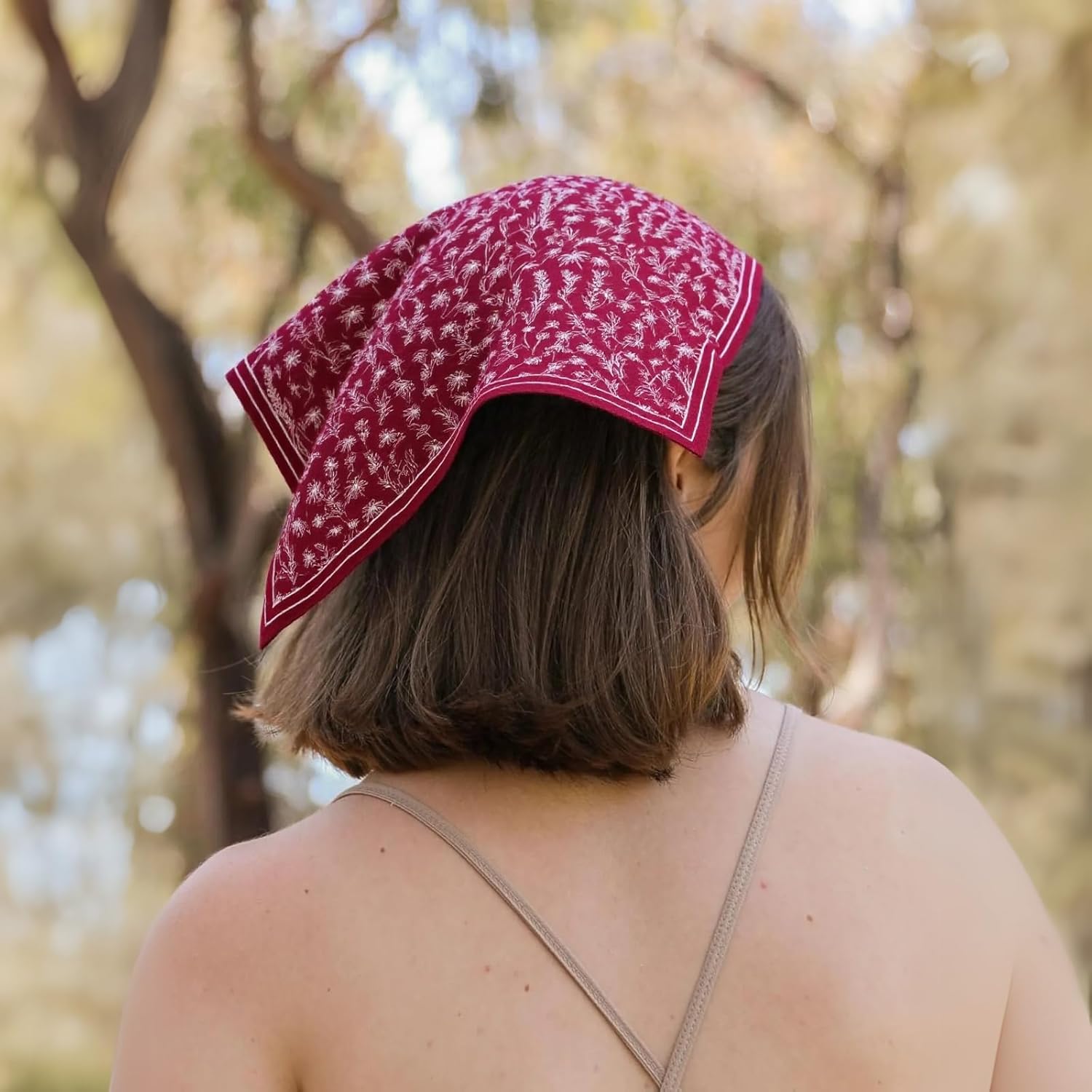 Soft Cotton Viscose Bandana 22''x22'' for Women and Men Multi-purpose Headband Hair Scarf Handkerchief as Gifts - Image 3