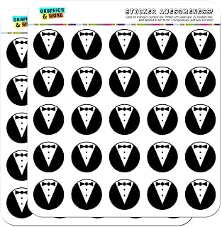 Tuxedo Wedding Bachelor Shower 1" Planner Calendar Scrapbooking Crafting Stickers - Opaque
