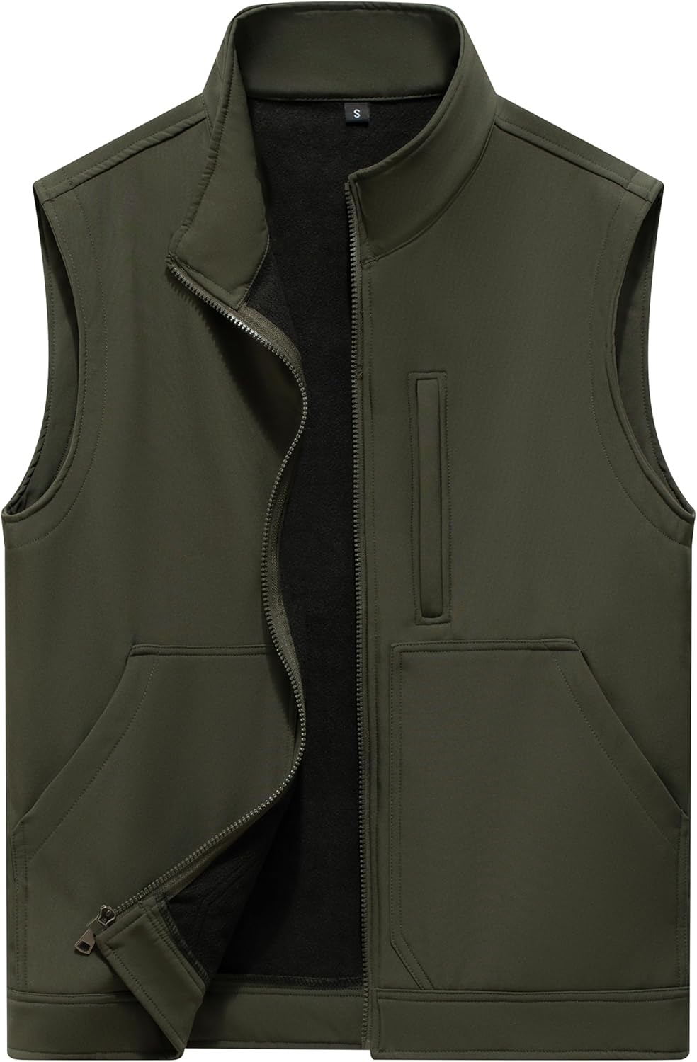 VtuAOL Men's Lightweight Softshell Vest Outdoor Quilted Vest Sleeveless Jacket for Travel Hiking Golf