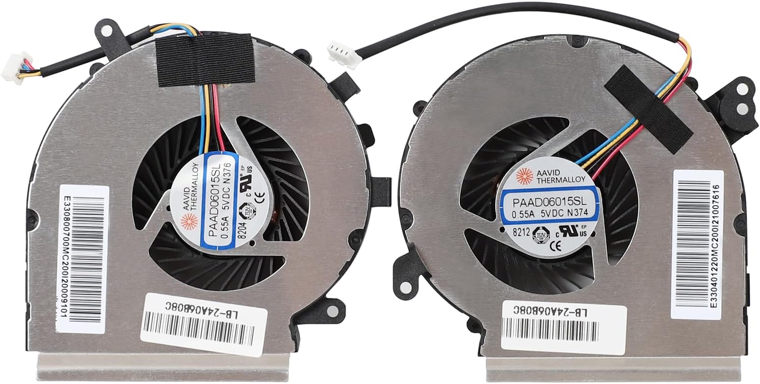 Replacement New CPU+GPU Cooling Fan for MSI GE62 GE62MVR GE72MVR Series MS-16JC MS-179C PAAD06015SL N376 N374 DC5V 0.55A Fan