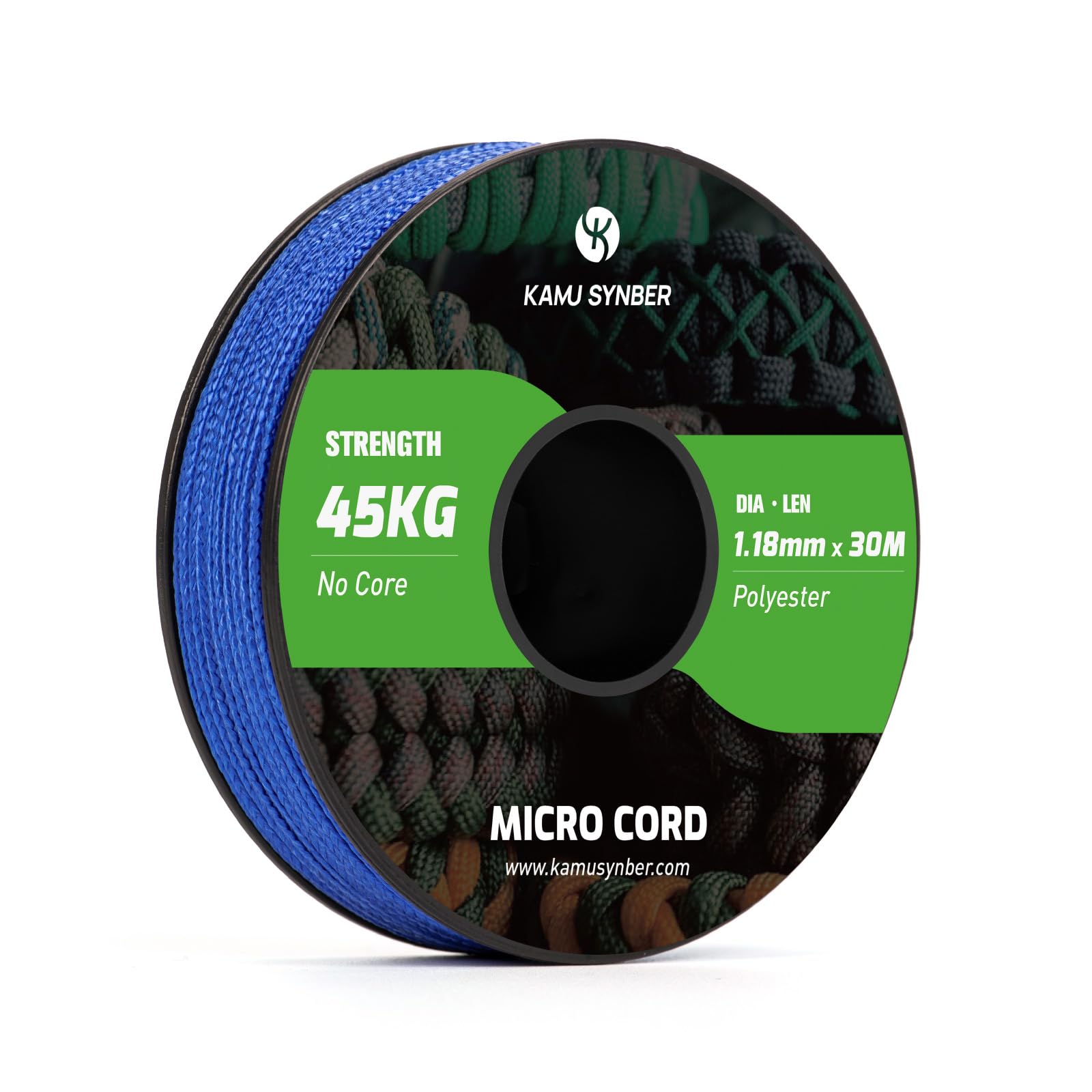Kamu Synber Micro Cord 1.18mm Paracord Braided Rope 30m Spool for Bracelet, Crafting, Jewelry Making, Key Chains | Support 45kg | Dark Blue