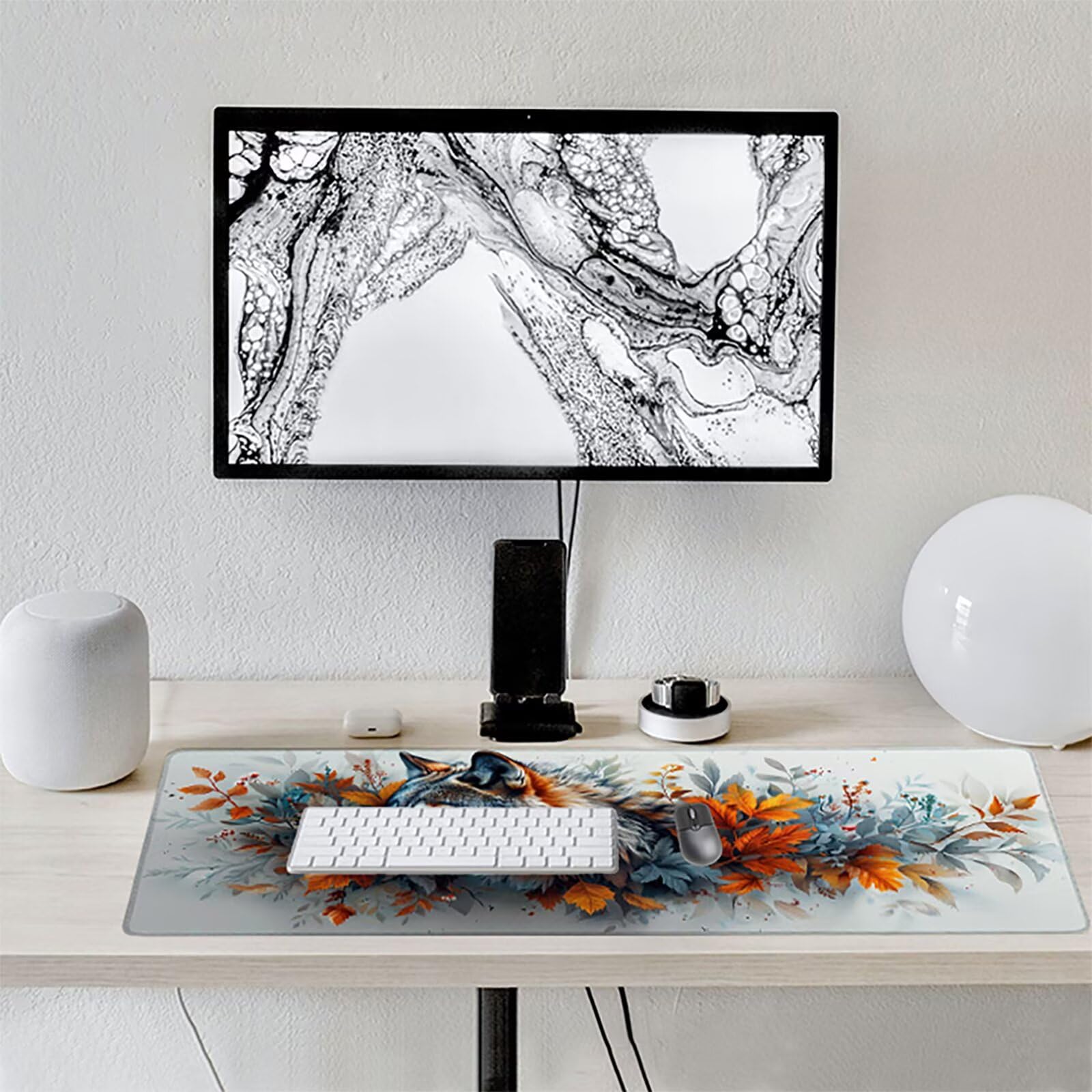Lobo Alfombrilla Ratón Gaming XXL 1500x800mm, Alfombrilla Gaming Amarillo Mousepad con Base de Goma Antideslizante, Impermeable Desk Mat para Teclado y Raton, Accesorios Gaming, Regalos de Hombre 9-6