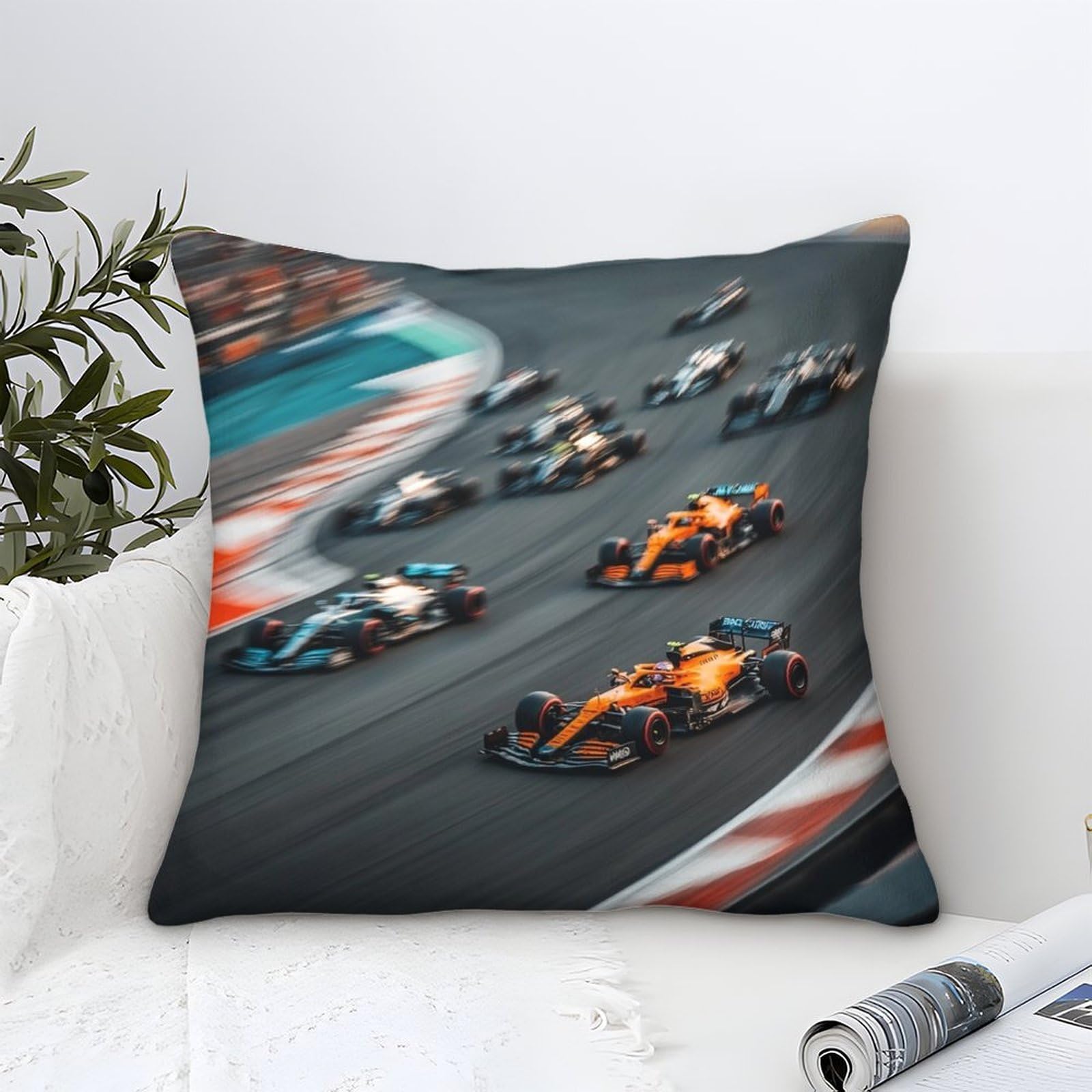 Dafufbw Formulaa Racing-18 Formulaa Racing Cushion Cover 40X40cm, Racing Car Throw Pillow Case Decor For Home Livingroom Couch Bedroom Sofa Decorate