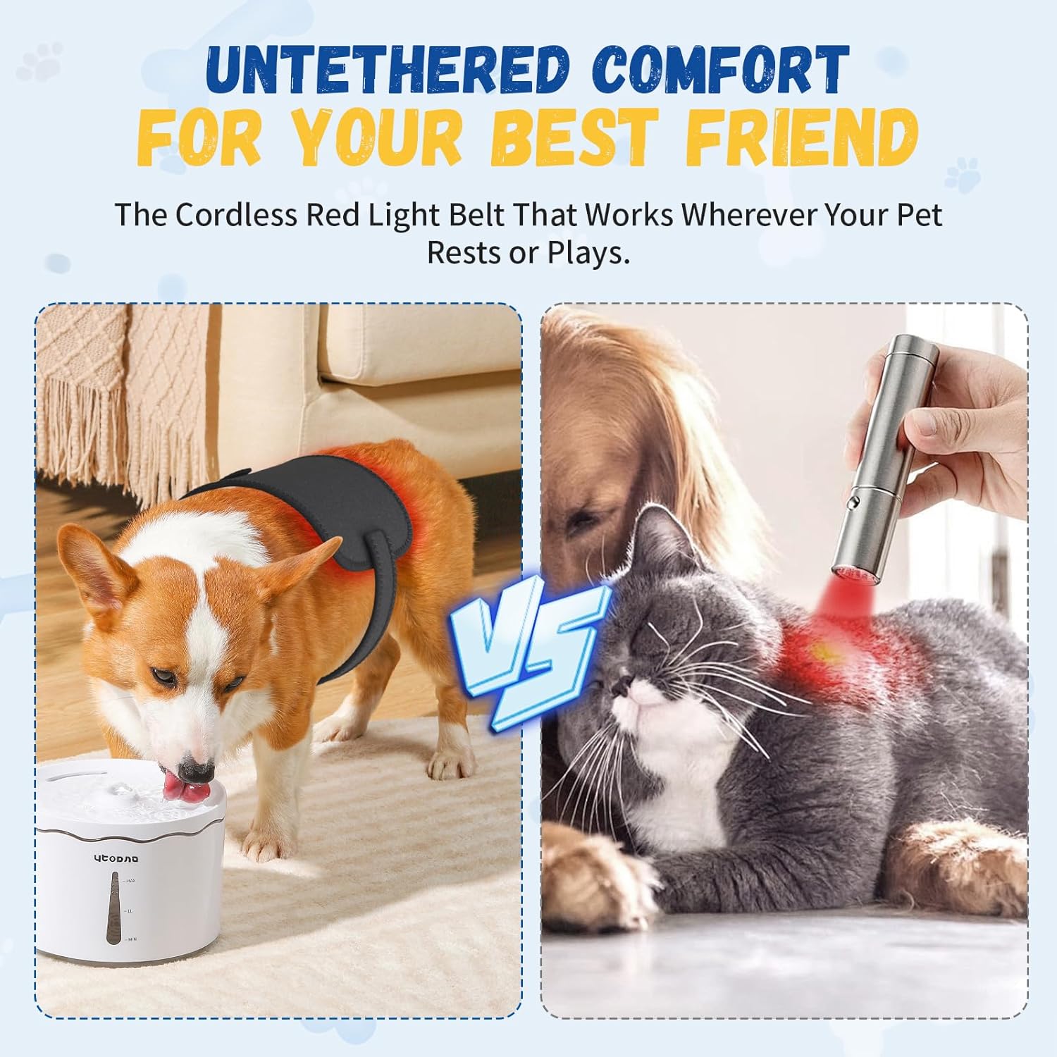 iKeener Red Light Therapy Belt for Pets, Wearable Pet Red Light Therapy Wrap for Dogs Pain Relief, Adjustable Brightness & Timer for Dog, Cat, Horse