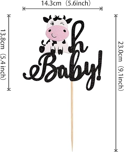 Miniatura 10 de ZHUOWEISM Decoración de pastel de vaca, 17 piezas de bolas de espuma para decoración de pasteles con temática de vaca, baby shower, suministros de