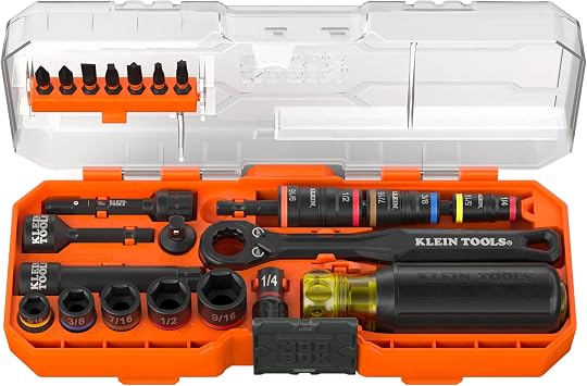 Klein Tools 65301KNECT Impact Socket Set, KNECT S 23-Piece SAE Pass-Through and Flip Socket Tool Set, Impact Driver Adapter, MODbox Tool Organization