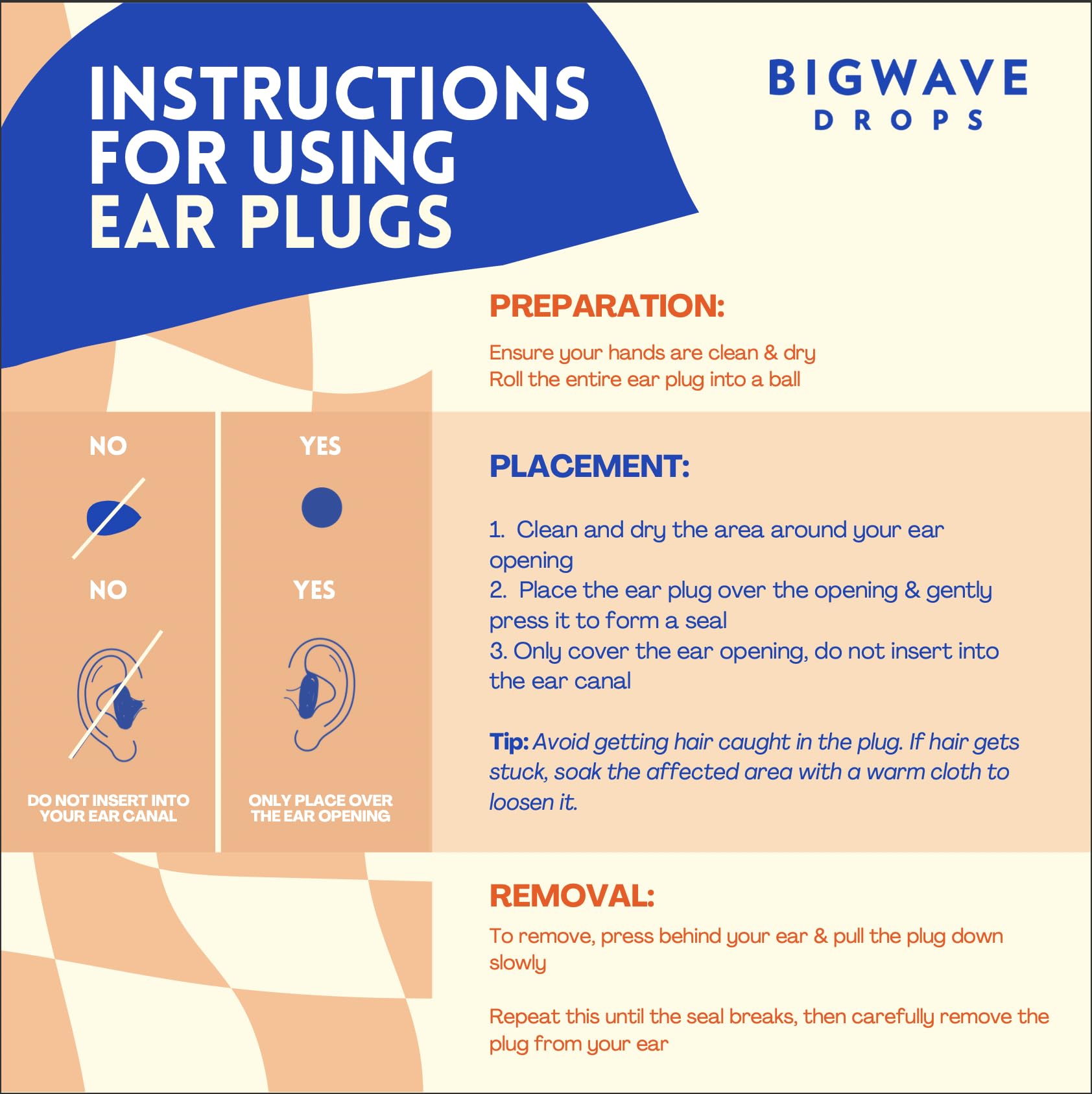 BigWave Drops Cómodos tapones de silicona para los oídos (30 pares) – Tapones de cera para los oídos para nadar, estudiar, viajar, disparar y más – Reutilizables, cancelación de ruido y protección