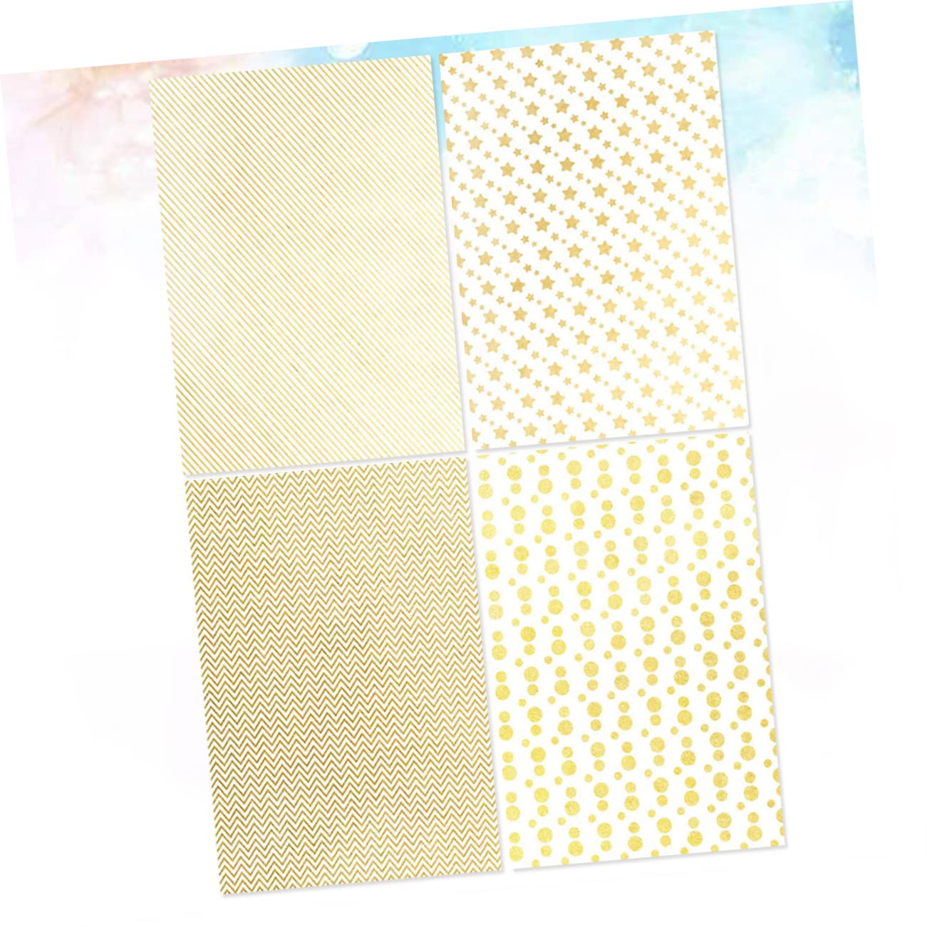 FOMIYES 12 Stk goldenes Geschenkpapier Packpapier scrapbook weihnachtse stamps geschenpapier Geschenkpapier für Weihnachten Hochzeitspapier Weihnachtspapier, Kraftpapier Streifen