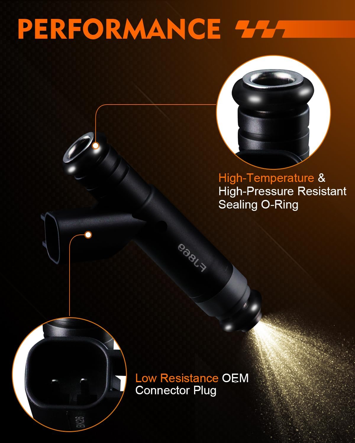 FJ869 4.2L Fuel Injectors Fits For:-Ford F150 2005 2006 2007 2008, for F150 05 06 07 08 4.2L V6 Naturally Aspirated, Replacement 800-1905N 8001905N CM-5105 CM5105 5L3Z9F593AA (Set of 6)