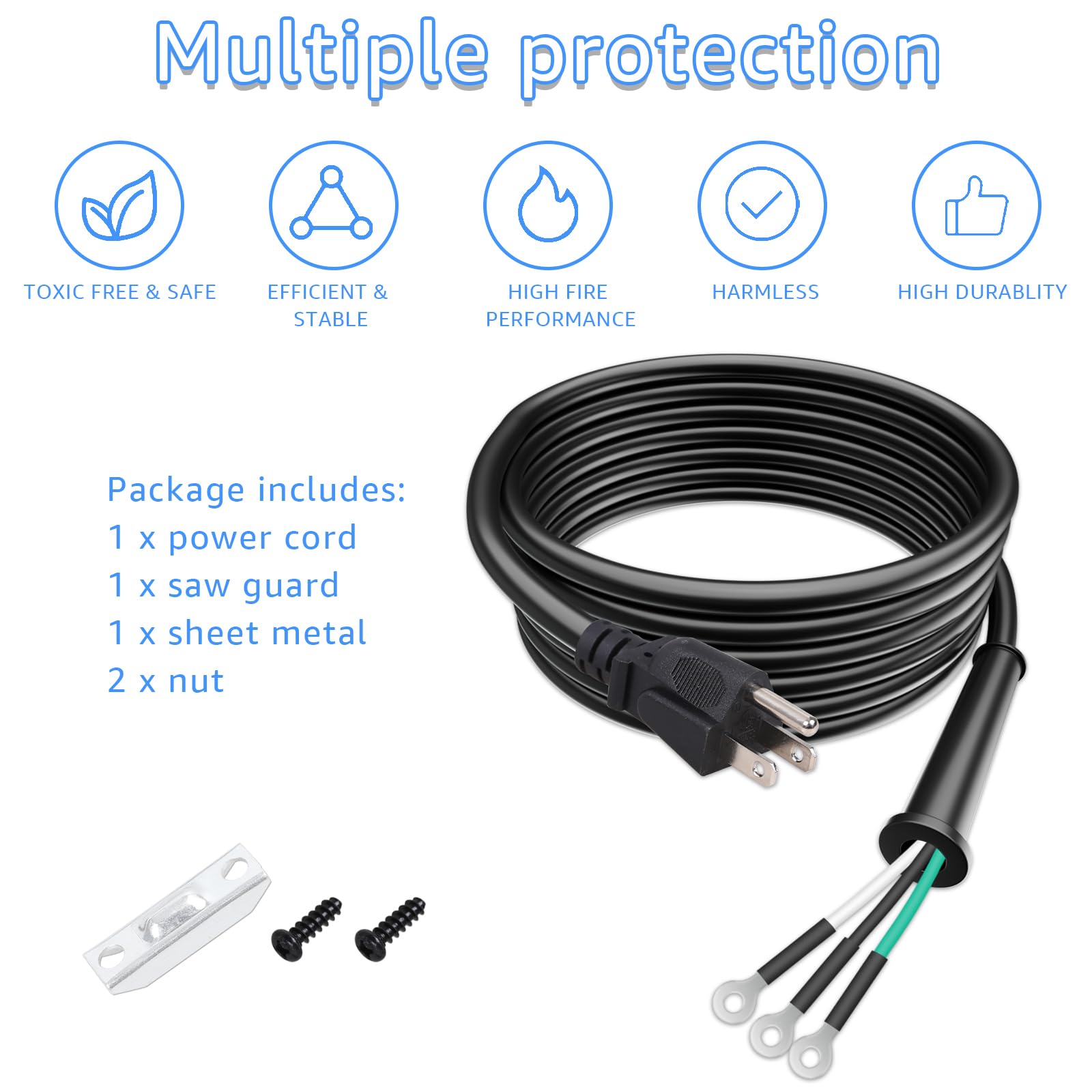 95104L - Conjunto de cable de repuesto para sierra circular Skilsaw SPT Series (SPT55/SPT77W/SPT70WM/SPT78W más), cable de sierra circular compatible con sierras helicoidales SKILSAW