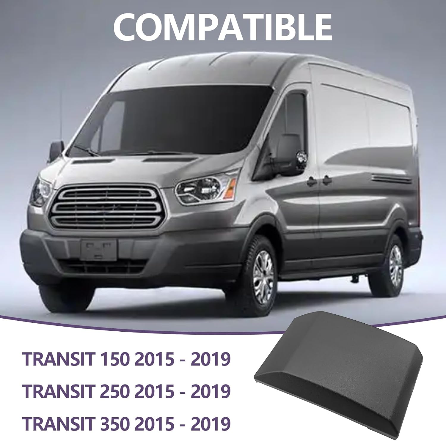 Left Driver Side Exterior Fuel Door Moulding Trim Pillar #OEM Replace BK3Z6129077AA BK3Z6129077AB Fit for 2015-2019 Ford Transit 150 250 350