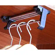 Pull-Out Closet Valet Rod,Autuwintor Adjustable Wardrobe Clothing Rail Side,Heavy Duty Retractable Wardrobe Closet Hanger,with Screws,Cold Rolled Steel,Valet Rod for Closet Pull Out,16-Inches,1pcs