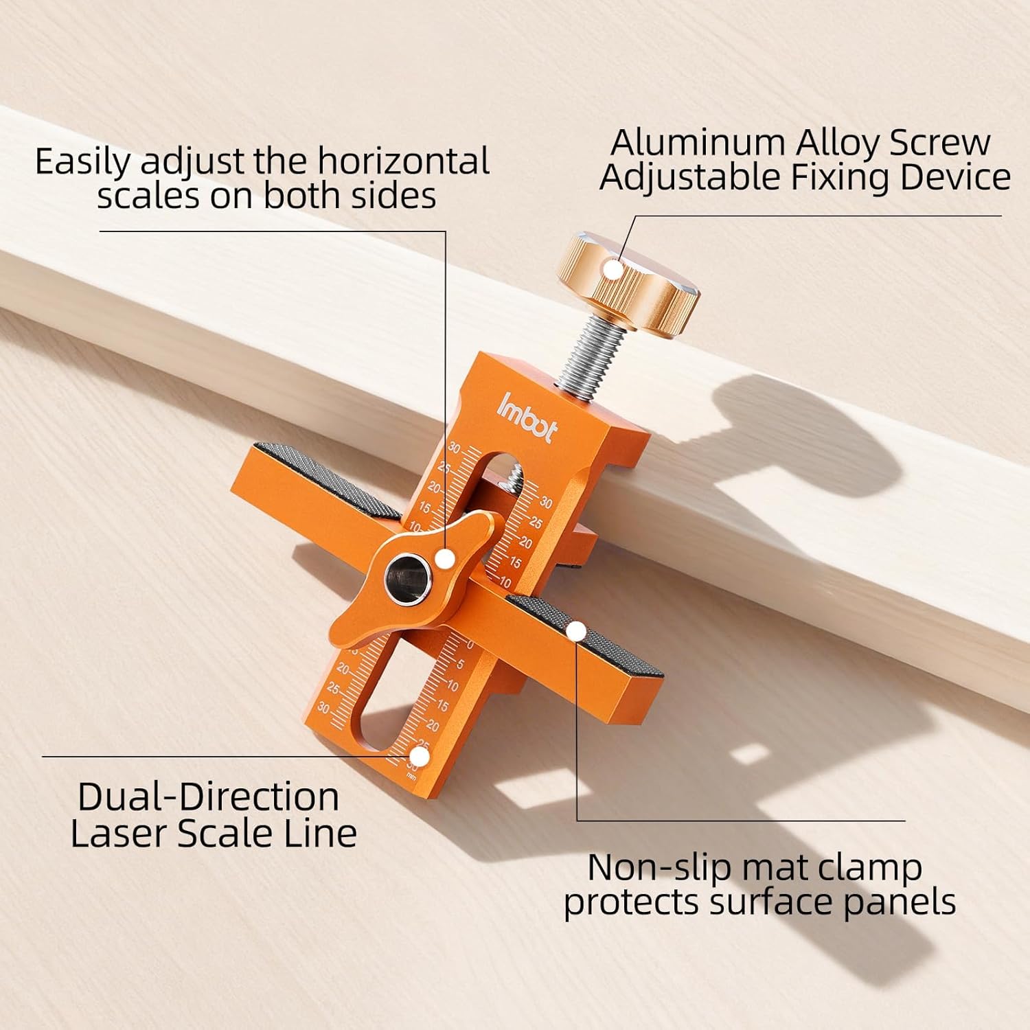 Imbot Cabinet Door Installation Positioner for quick and accurate setup，Easily Adjustable Aluminium Alloy Versatile Cabinet Door Positioning Tool for Installing Frameless or Face Frame Cabinet Doors