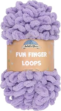 JubileeYarn Fun Finger Loops Yarn - 100g/Skein Jumbo Polyester - Purple - 1 Skein