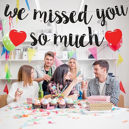 Miniatura 5 de Cartel de bienvenida a casa, pancarta con texto en inglés "We Missed You So Much", decoración de bienvenida para familia, reunión, amigos,