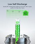 EBL 8 Bay Individual AA AAA Battery Charger with 4 AAA Batteries 1100mAh & 4 AA Batteries 2800mAh Rechargeable, Fast Charging Kit for Ni-MH Ni-CD Battery