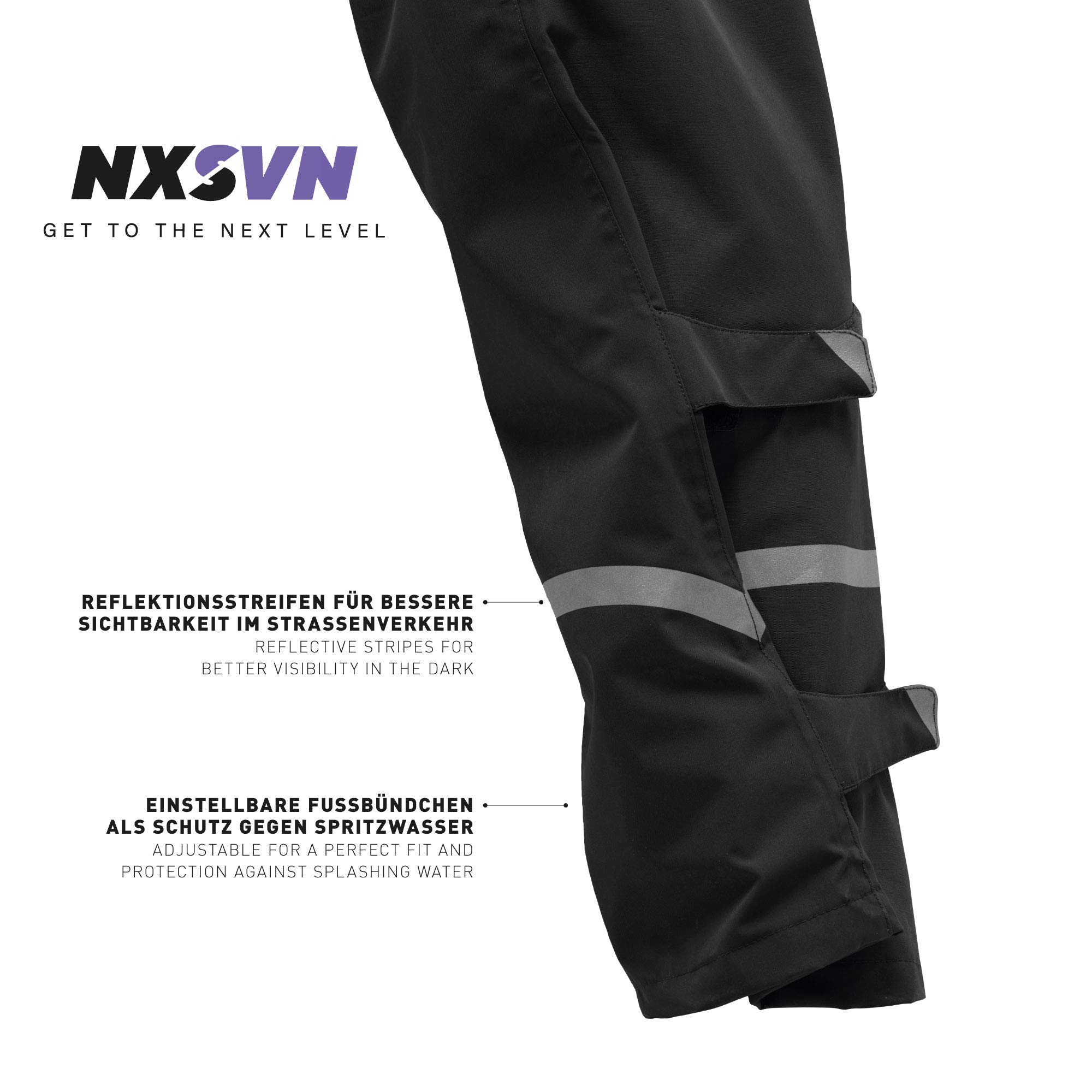 Rubberneck NXSVN Pantalones de Lluvia - Alta Visibilidad con Cinta Reflectante 3M, Transpirable, Reforzado