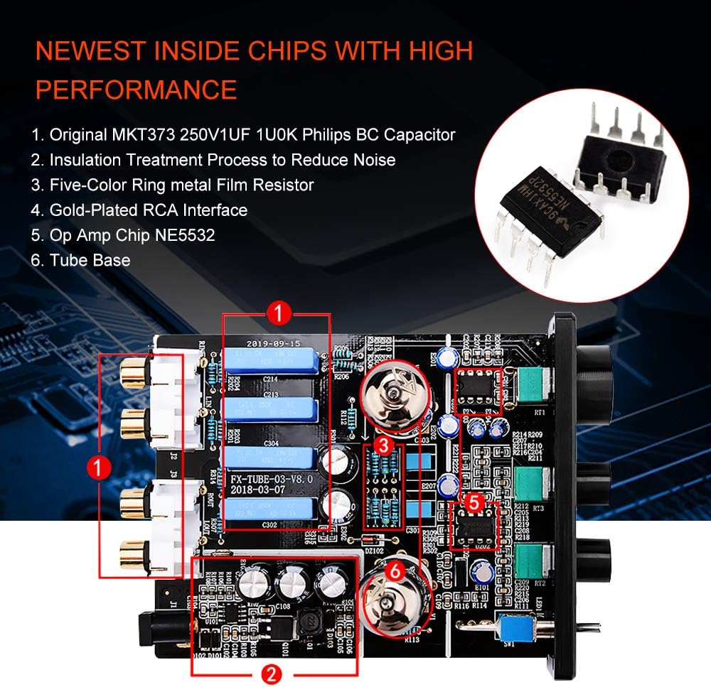 Buy 1 get 1 FX-AUDIO TUBE-03 Tube Preamplifier 6K4 Tube Hi-Fi Tube Preamp with Bass & Treble Control Home Theater Stereo Audio Preamplifier DC 12V (Silver) Featured Product FX-AUDIO TUBE-03 Tube Preamplifier 6K4 Tube Hi-Fi Tube Preamp with Bass & Treble Control Home Theater Stereo Audio Preamplifier DC 12V (Silver)