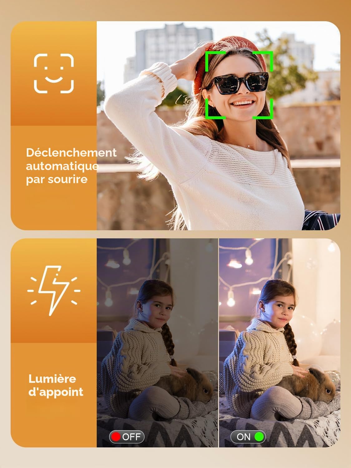 Appareil Photo Numérique Compact 4K UHD 64 MP avec Autofocus, Zoom Numérique 16X, Écran 2, 8', Carte Micro SD et Batterie Rechargeable Incluses, Webcam pour Vlogging, Débutants et Adolescents