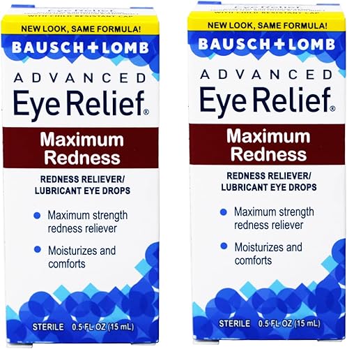 Bausch Lomb Alivio avanzado de los ojos de enrojecimiento máximo de gotas de alivio paquete de 2 unidades