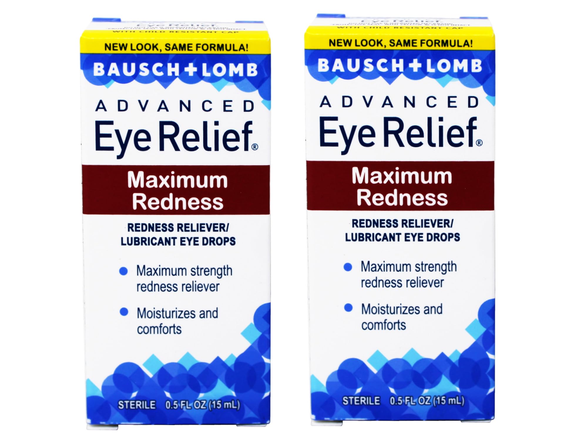 bausch & lomb advanced eye relief redness maximum relief drops - 2 pk.