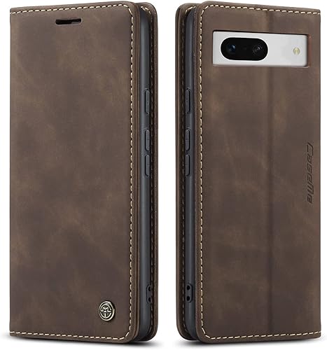 Kowauri Funda para Google Pixel 7A, diseño clásico de piel con cierre magnético, con ranura para tarjetero, a prueba de golpes, funda protectora