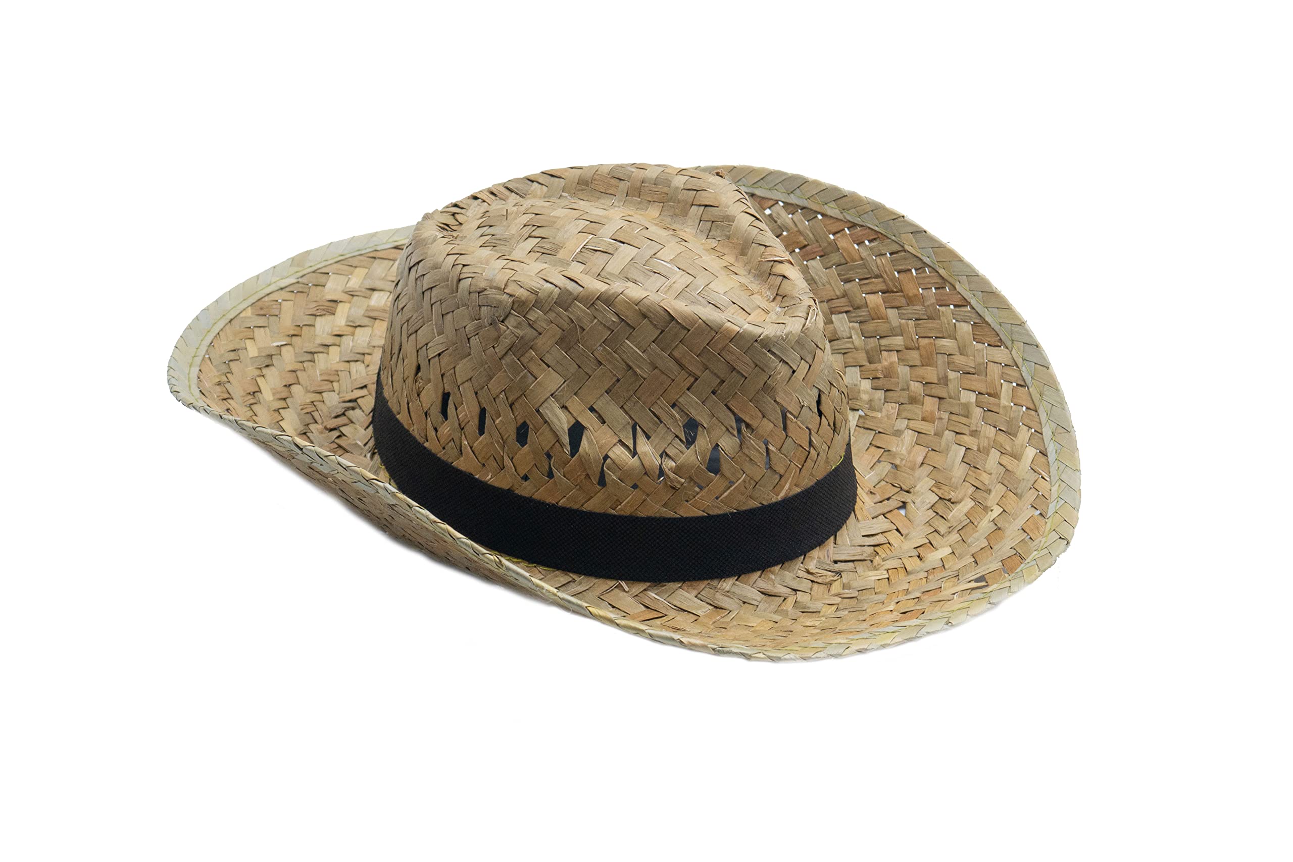 SILABA TONICA Sombreros de Paja para Eventos - Pack 10 uds - Gorro Vert Muy Transpirable - Elige el Color de la Cinta del Sombrero para Darle un Toque Personal