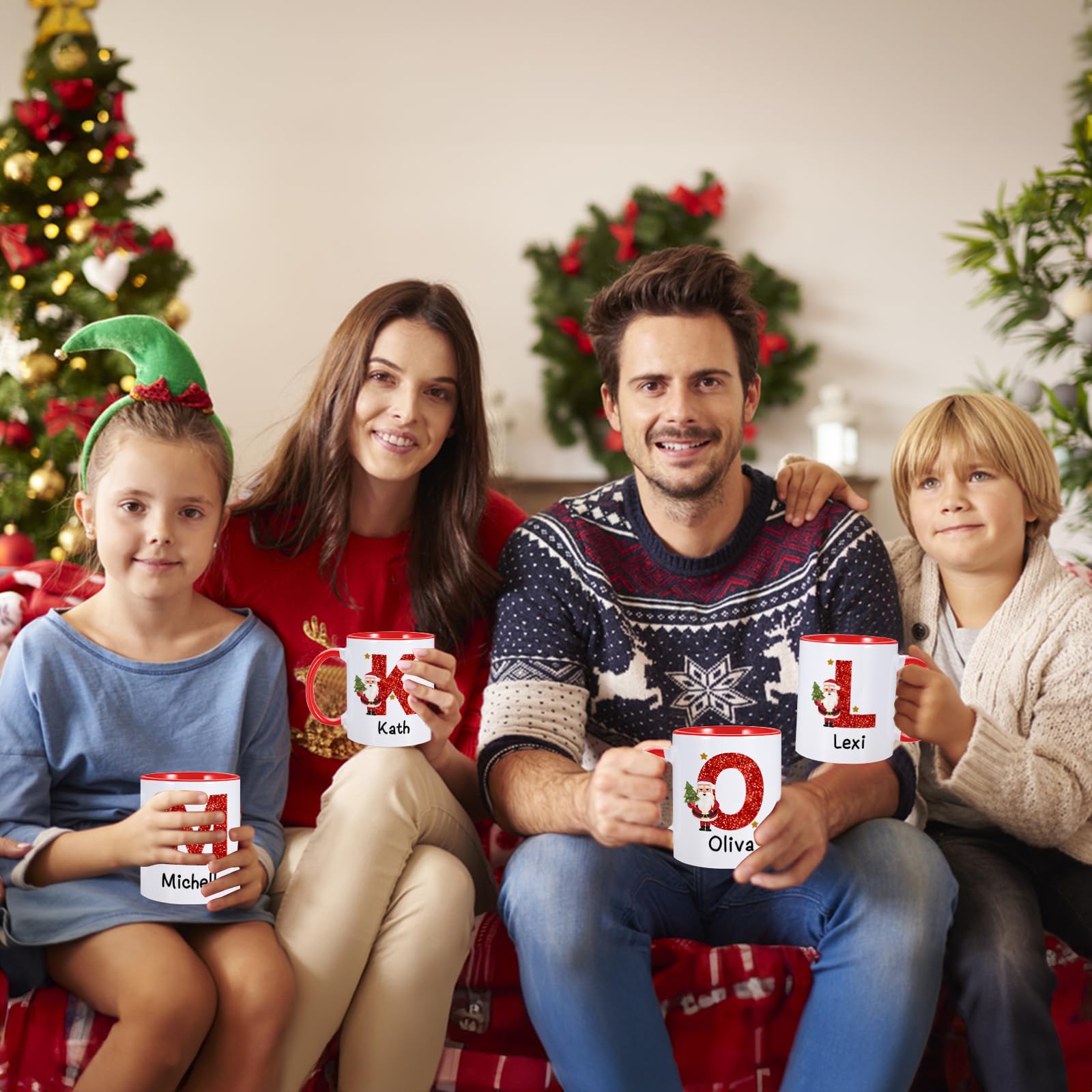 Amazon.com: Personalized Christmas Mugs, Christmas Gifts Custom Christmas  Coffee Mug with Initial Name, Xmas Monogram Hot Chocolate Coffee Cup, Tazas  Navideas Christmas Stocking Stuffers (B-Santa) : Home & Kitchen