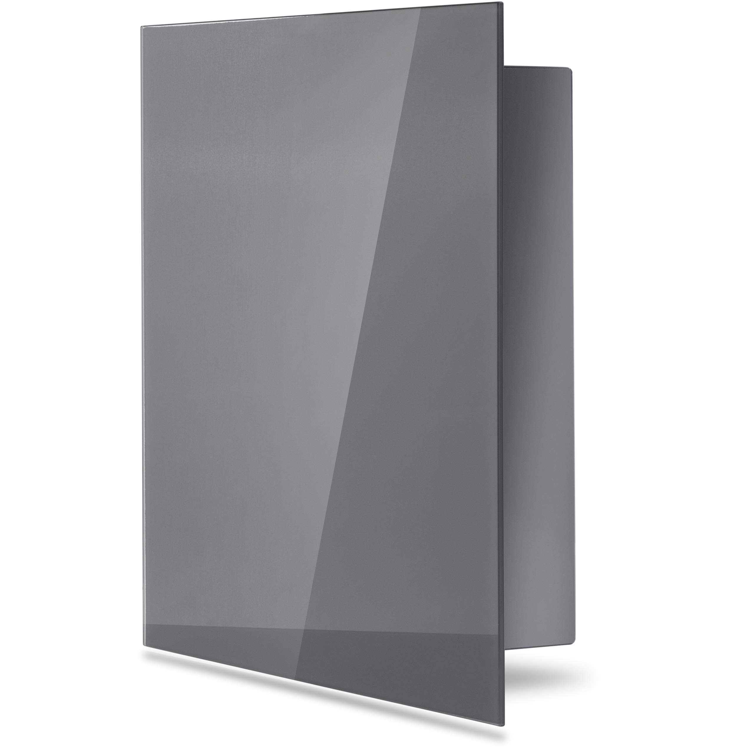 bonsport Schlüsselkasten mit Glas Magnettafel - Memoboard inkl. 6 Magnete - Ideal für Flur, Eingangsbereich, Büro - 33x33x6,8 cm - anthrazit