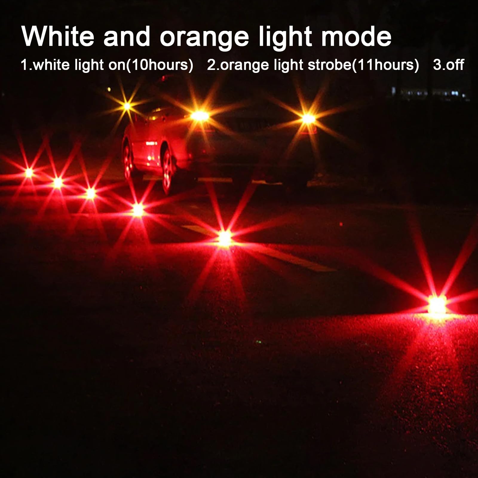 6 x Lampeggiante LED con magnete e gancio, alimentate a batterie con 9 modalità di lampeggiamento, luce di segnalazione a LED per auto, camion, camper, alpinismo, escursionismo