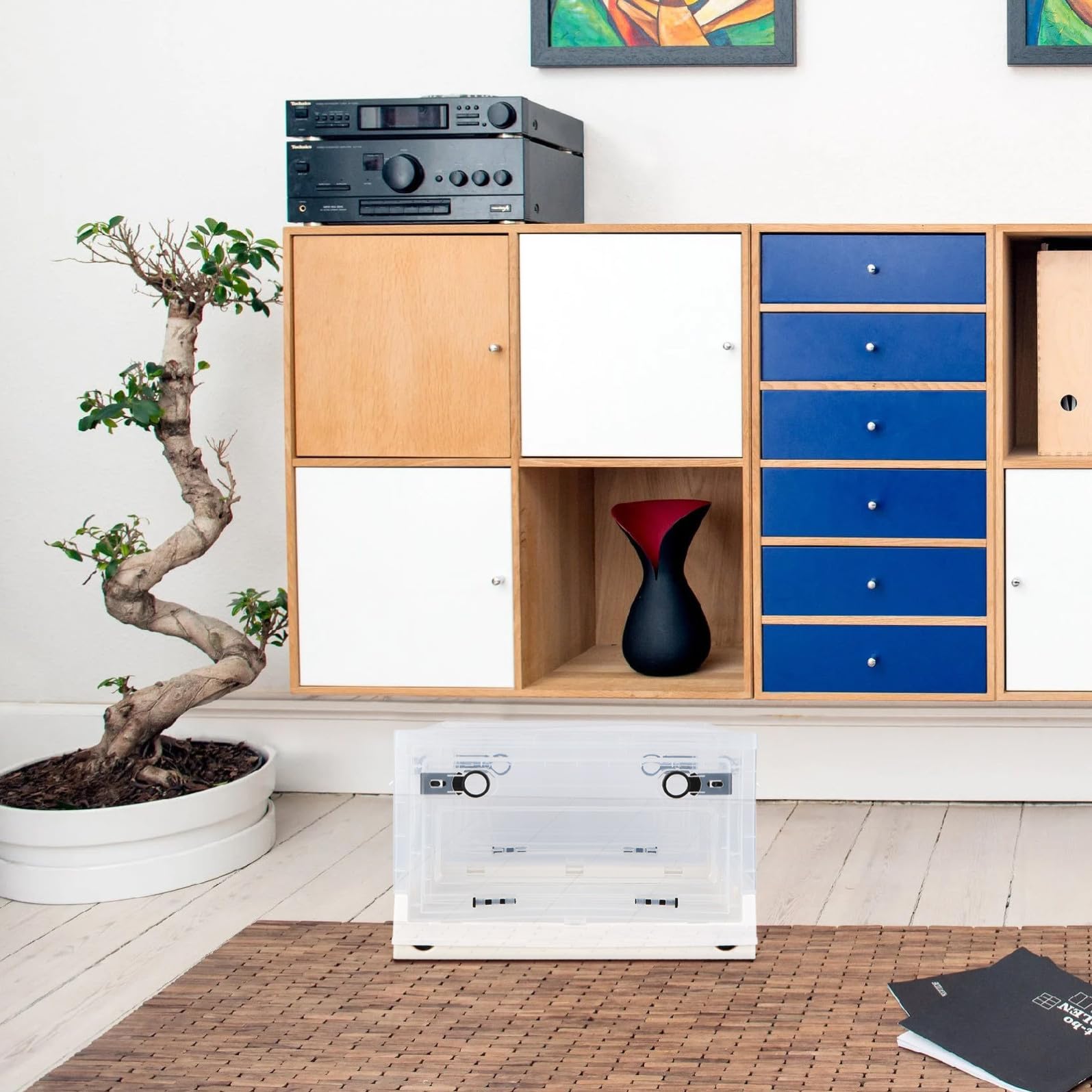 Mipcase Caja de Almacenamiento Pequeña Caja de Almacenamiento Multifunción Plegable Tapa, Plástico, Blanco para Libros y Ropa, Dormitorio y Aula