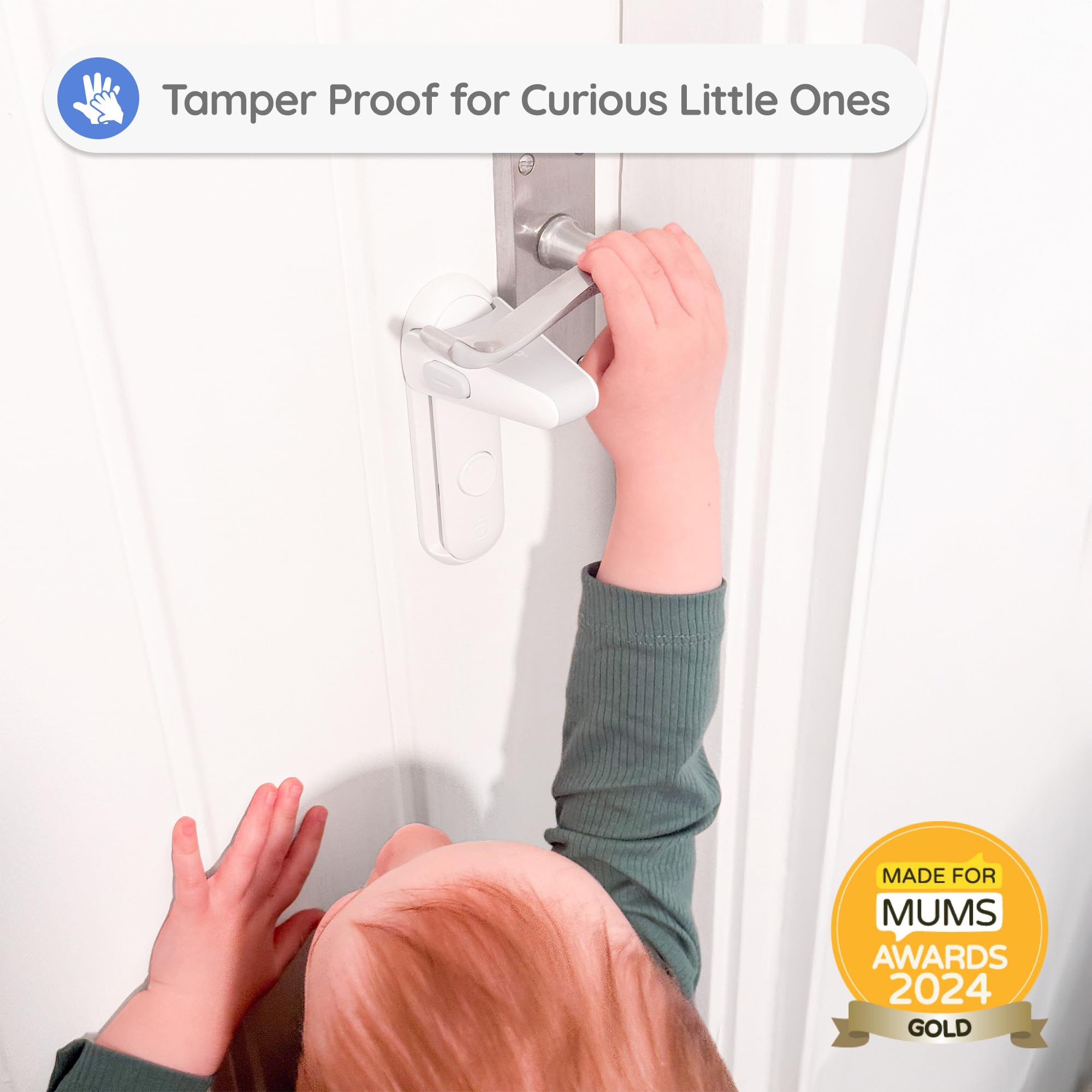 BABYGO® Door Handle Locks Without Drilling (2 Pack), White - Image 3