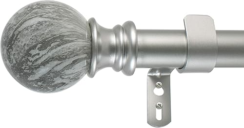 Miniatura 7 de Beme International barral para cortinas con bola de mármol Decopolitan de 1 en la punta