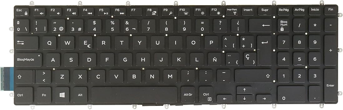 SP Spanish Layout- Laptop Keyboard for Dell Inspiron 15-5565 5567 5570 5575 5583 7566 7567 7577 0FYR04 FYR04, Backlit